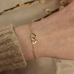 Amor armband två hjärtan äkta guld 18 karat