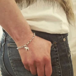 Armband i äkta silver med dalahästberlock
