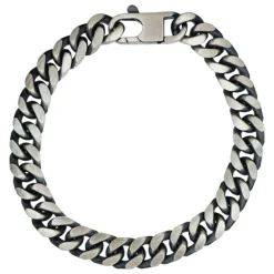Armband oxiderad matterad pansar äkta silver 22 cm