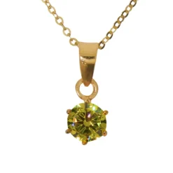 Augusti månadssten halsband guldförgyllt silver