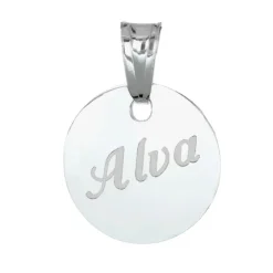 Berlock smycke med gravyr äkta silver