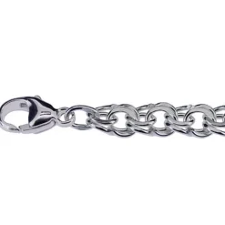 Bismarck collier bred kedja äkta silver 45 cm