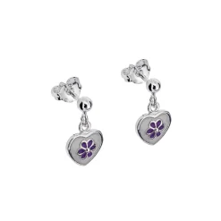 Blomma med vit och lila emalj