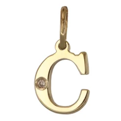 Bokstavssmycke C äkta guld 9 karat