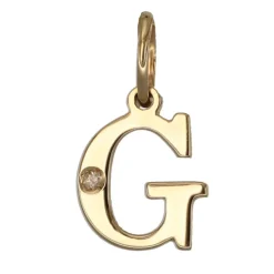 Bokstavssmycke G äkta guld 9 karat