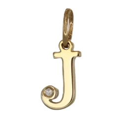 Bokstavssmycke J äkta guld 9 karat