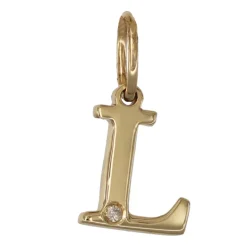 Bokstavssmycke L äkta guld 9 karat