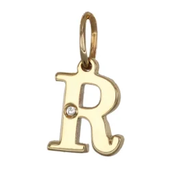 Bokstavssmycke R äkta guld 9 karat