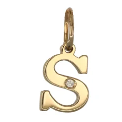 Bokstavssmycke S äkta guld 9 karat