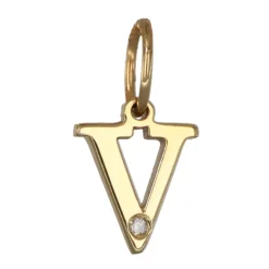 Bokstavssmycke V äkta guld 9 karat