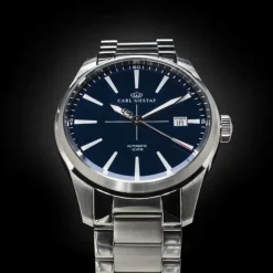 Carl Gustaf klocka automat Stainless Steel Royal Blue