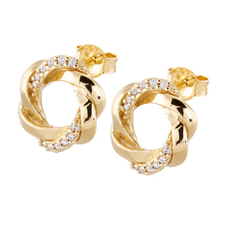 Circles of the universe örhängen guldpläterat silver