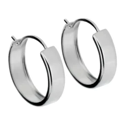 Creoler breda raka hoops äkta silver