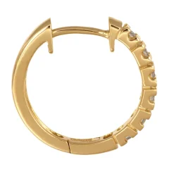 Creoler hoops med diamanter äkta guld 18 karat