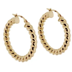 Creoler hoops rope äkta guld 9 karat