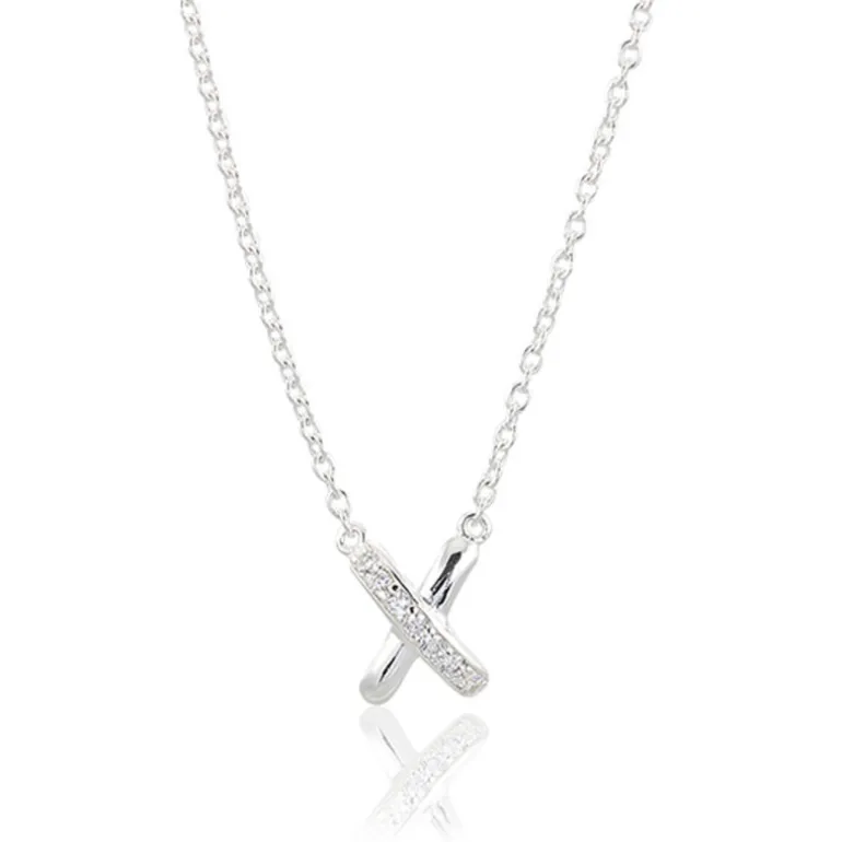 Cross my heart halsband silver