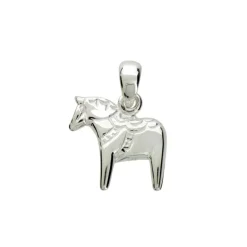 Dalahäst äkta silver med kurbits