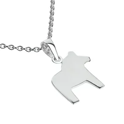 Dalahäst äkta silver slät med kedja