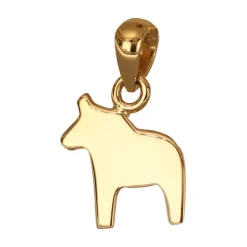 Dalahäst slät berlock smycke äkta guld 9 karat