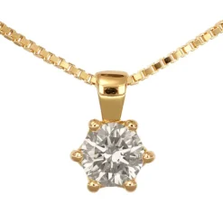 Diamanthalsband labbodlad syntetisk diamant 0,28 carat äkta guld 18 karat