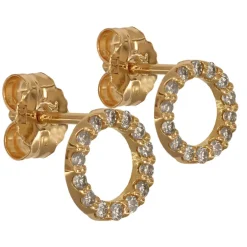 Diamantörhängen cirklar äkta guld 18 karat