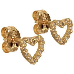 Diamantörhängen hjärtan äkta guld 18 karat