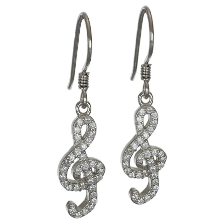 Glittriga G-klavar örhängen äkta silver