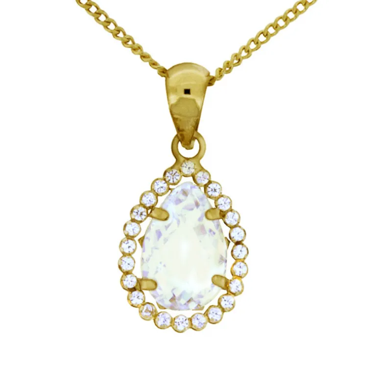 Guldhalsband äkta guld med droppformat smycke