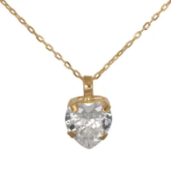 Guldhalsband med glittrigt hjärta äkta guld 18 karat