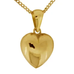 Guldhalsband med guldhjärta äkta guld 18 karat