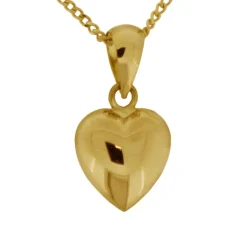 Guldhalsband med guldhjärta barn äkta guld 18 karat