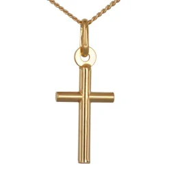 Guldhalsband med kors äkta guld 9 karat