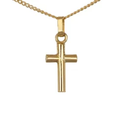 Guldhalsband med litet kors äkta guld 18 karat