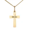 Guldhalsband med matterat kors äkta guld 18 karat