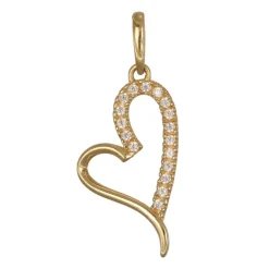 Guldhjärta på snedden äkta guld 18 karat