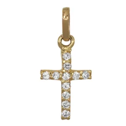 Guldkors med glitterstenar äkta guld 18 karat
