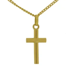 Guldkors med guldkedja äkta guld 18 karat