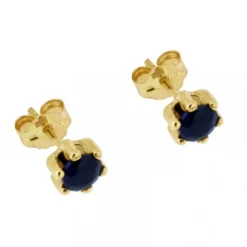 Guldörhängen 18 karat blå sten