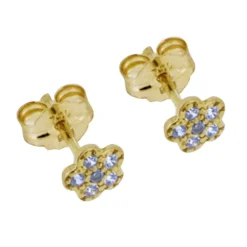 Guldörhängen 18 karat med blommor