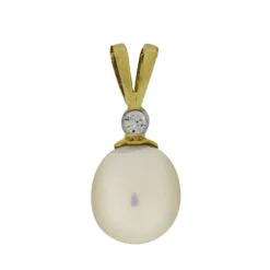 Guldsmycke med pärla äkta guld 18 karat