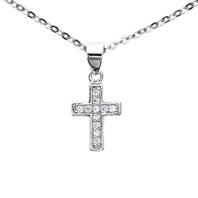 Halsband glittrigt kors