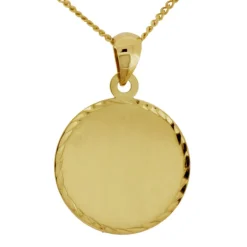 Halsband i äkta guld 18 karat med rund berlock