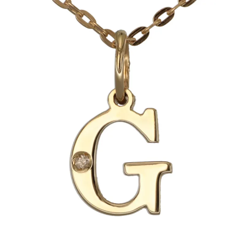 Halsband med bokstav G äkta guld 9 karat