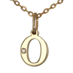 Halsband med bokstav O äkta guld 9 karat