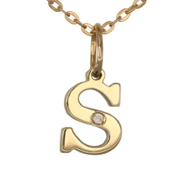 Halsband med bokstav S äkta guld 9 karat