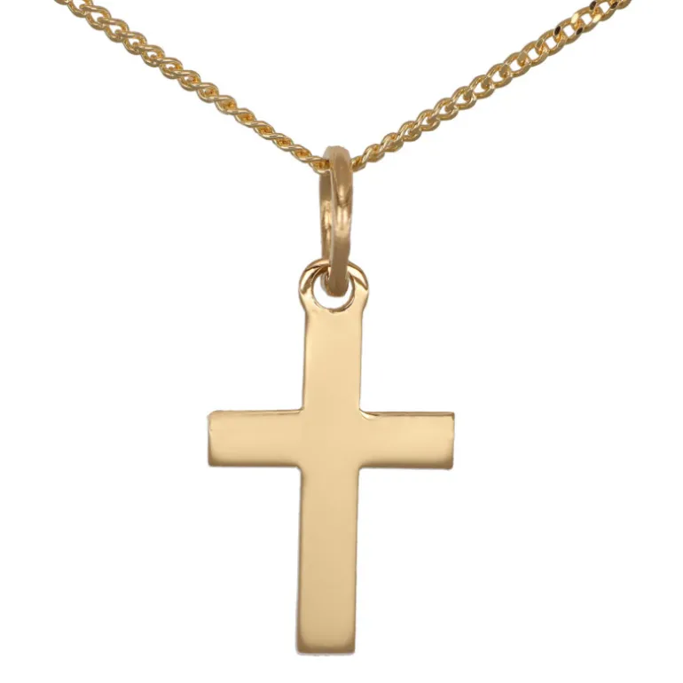 Halsband med guldkors äkta guld 18 karat