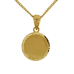 Halsband med liten rund berlock äkta guld 18 karat