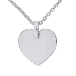 Halsband med platt silverhjärta äkta silver