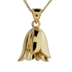 Halsband med stor blåklocka, ängsklocka äkta guld 18 karat