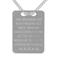 Halsband med waranbricka äkta silver pansarkedja